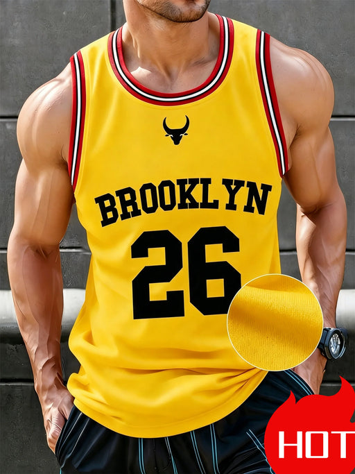 Canotta da basket Brooklyn n.26 con scollo a O tessuto ad asciugatura rapida