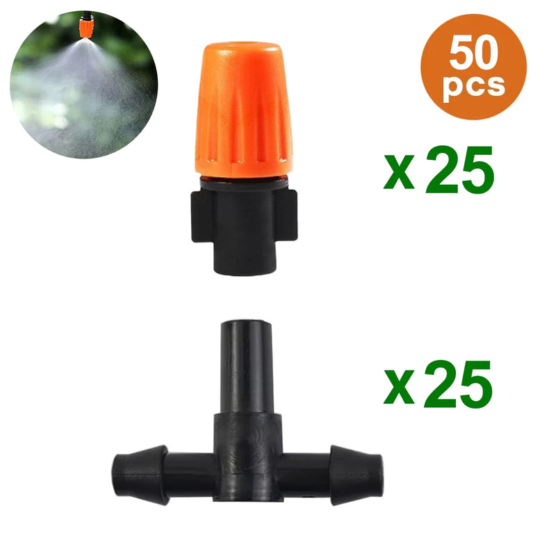 50-800 pz Gocciolatori per Irrigazione Regolabili Irrigatori 1/4 ''Emettitore Gocciolatore Micro Irrigazione a Gocciolamento Irrigatori per Sistema di Irrigazione