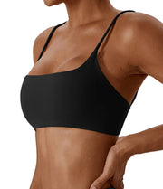 Reggiseno sportivo incrociato sul retro in tessuto super morbido fitness top