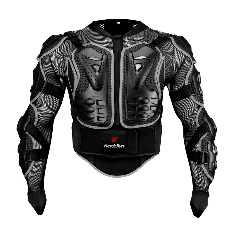 Giacca Protettiva Moto Integrale HEROBIKER – Armatura Completa Motocross Enduro Racing con Protezioni Schiena Petto Spalle Gomiti (S-4XL) - Campeda