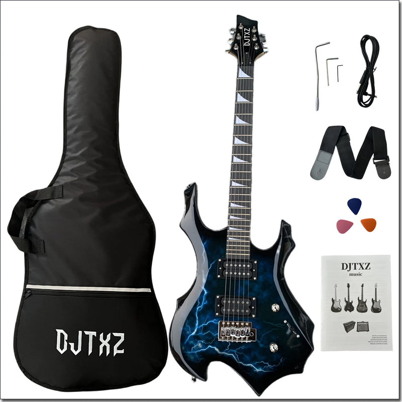 Chitarra Elettrica Lightning Bolt Stile rock, performance potente e perfetta per iniziare o esibirsi