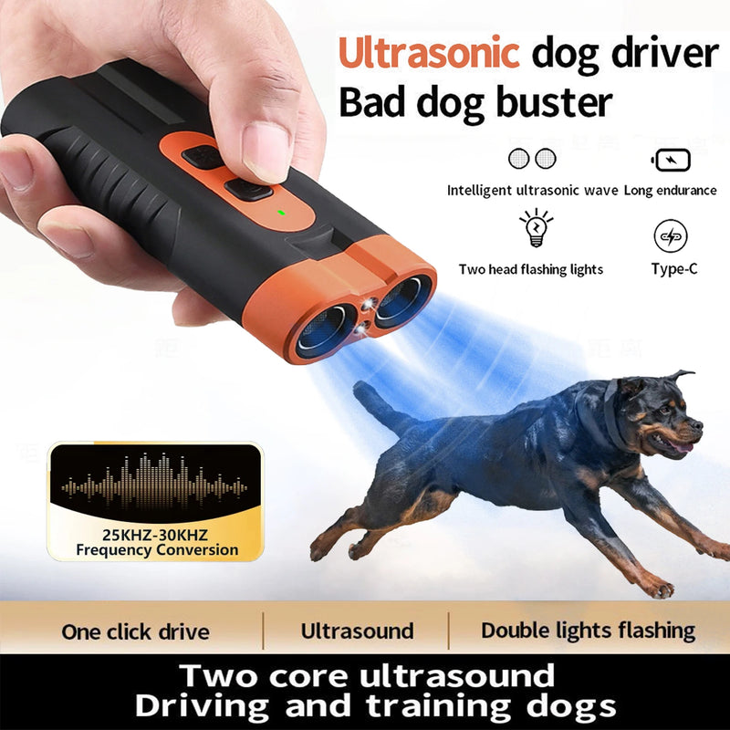 Repellente per cani ad ultrasuoni a doppia testa Dispositivo di addestramento