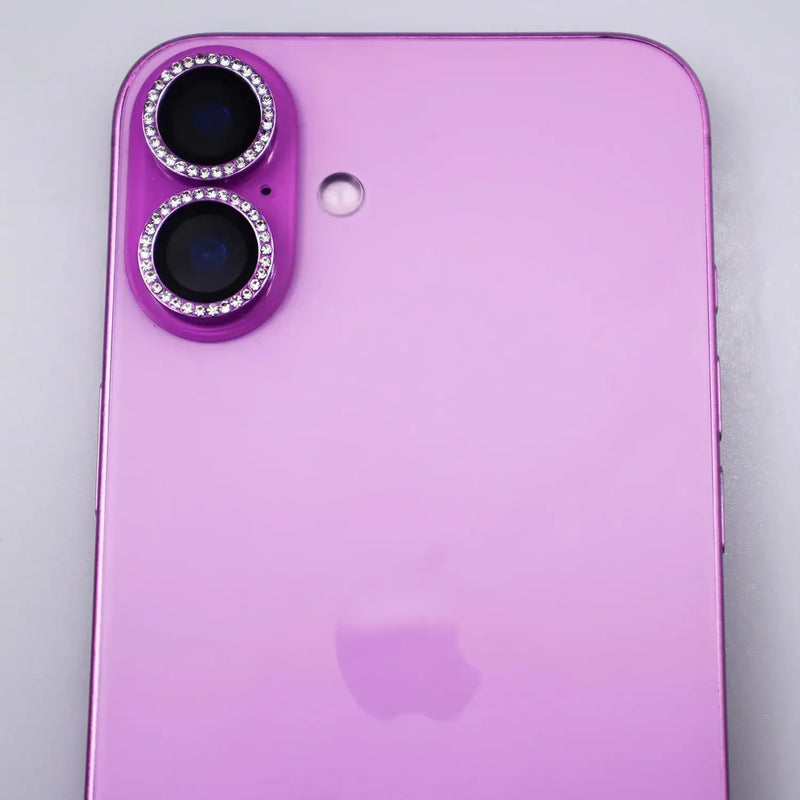 Cover obiettivo fotocamera rosa con strass diamante per iPhone