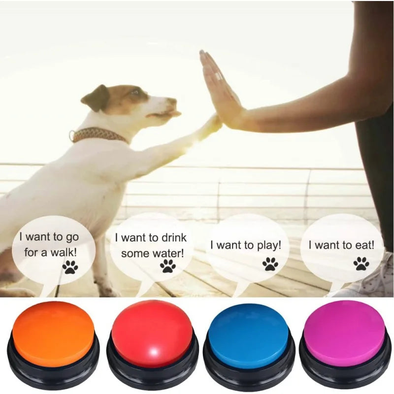 Pulsante per animali domestici pulsante di registrazione vocale a colori, pulsanti per cani per cicalino di addestramento per animali domestici di comunicazione, 30 secondi di registrazione