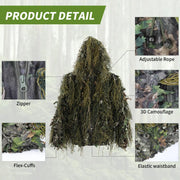 JOAXOR Ghillie Suit Tute da caccia mimetiche con foglie 3D - immagine 2