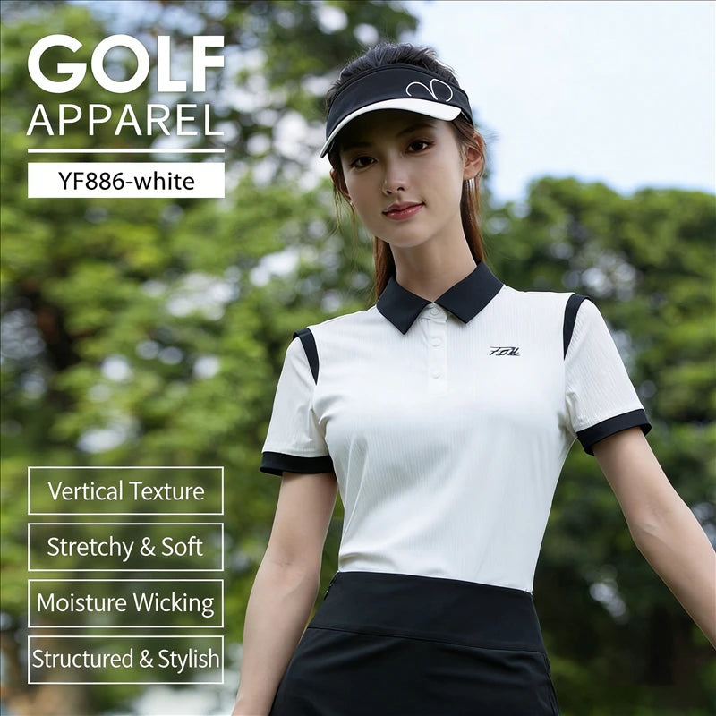 Abbigliamento da Golf Pgm Top Estivo a Maniche Corte per Donne - immagine 2