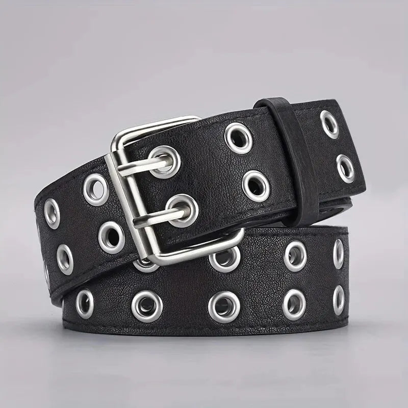 1pc Cintura da donna Tendenza Semplice Doppio Foro uomo Punk Hip Hop Stile - immagine 10