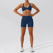 Completo fitness donna 2 pezzi hearuisavy – leggings push up vita alta e top maniche lunghe, traspirante quick dry - Campeda