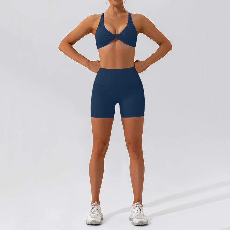 Completo fitness donna 2 pezzi hearuisavy – leggings push up vita alta e top maniche lunghe, traspirante quick dry - Campeda