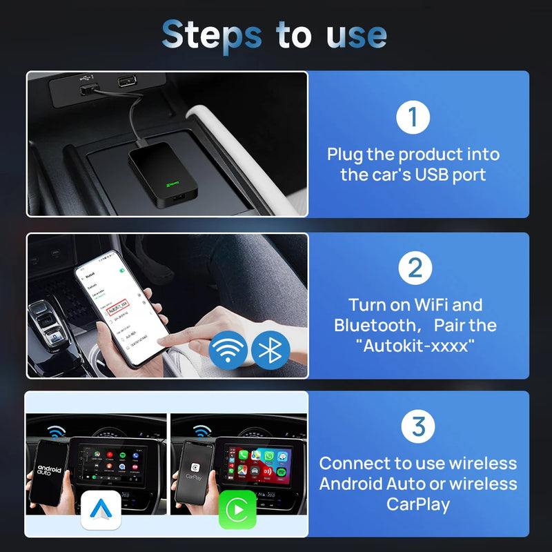 CarlinKit 5.0 Adattatore da Cablato a Wireless per Android Auto - immagine 5