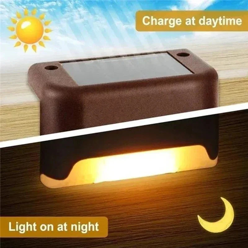 Luci solari per ponte confezione da 12 luci per gradini per esterni lampada solare a Led impermeabile per ringhiera scale recinzione per gradini Patio e percorso