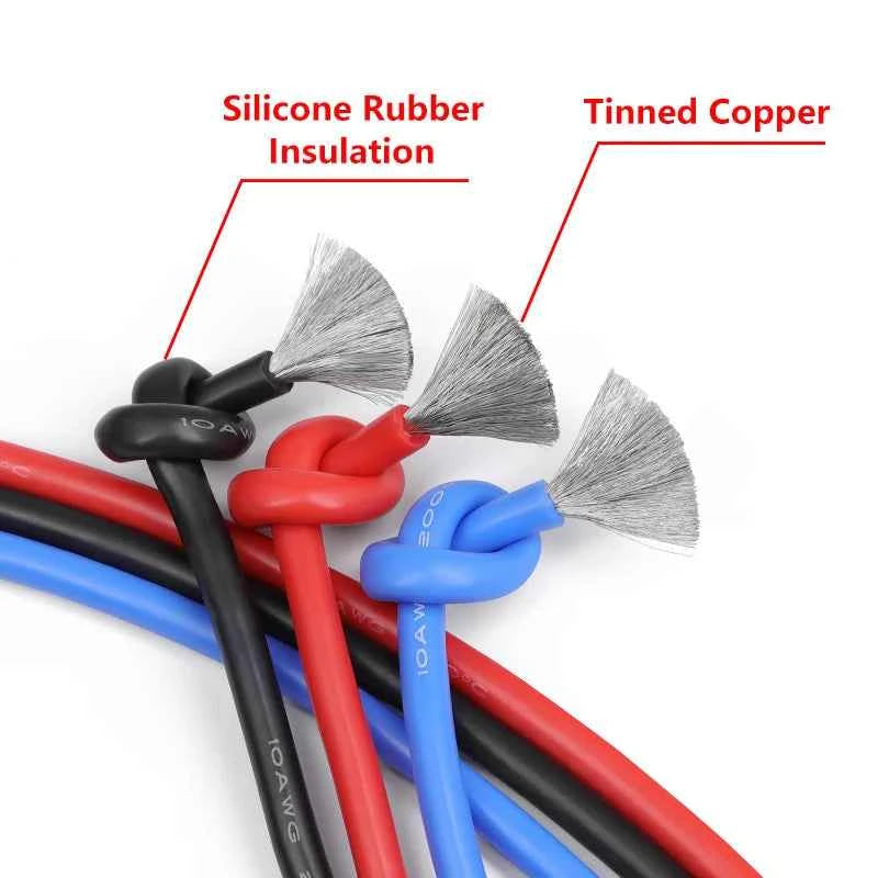 1/5/10M Gomma di Silicone Morbida Cavo di Rame 30 28 26 24 22 20-8AWG Flessibile FAI DA TE HA CONDOTTO Le Fili di Illuminazione Cavo di Alimentazione Elettrica Auto fili