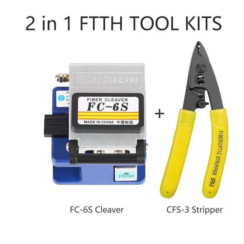 Kit di attrezzi per fibra ottica FTTH 2 In1 FC-6S Mannaia CFS-3 Stripper FTTH Collegamento a freddo Utensili per coltello da taglio per cavi in fibra ottica