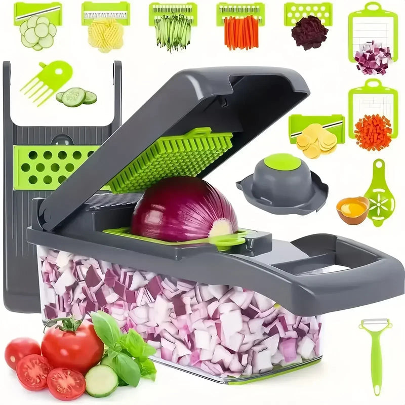 16/25 in 1 tritatutto per verdure multifunzionale manico griglia per alimenti tritatutto per verdure affettatrice tagliata articoli da cucina strumento cocina