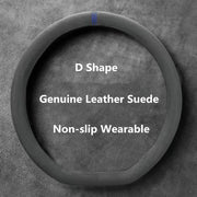 Coprivolante Auto 37-38 cm in Pelle Scamosciata Premium – Antiscivolo, Traspirante e Avvolgente, Copri Volante Universale Accessori Interni Auto - Campeda