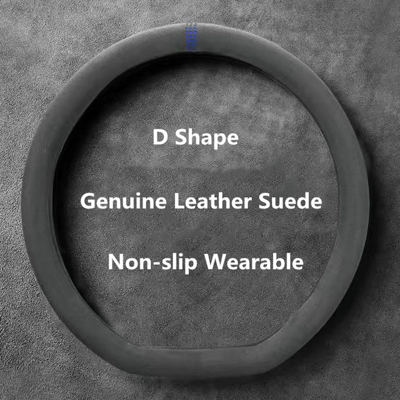 Coprivolante Auto 37-38 cm in Pelle Scamosciata Premium – Antiscivolo, Traspirante e Avvolgente, Copri Volante Universale Accessori Interni Auto - Campeda