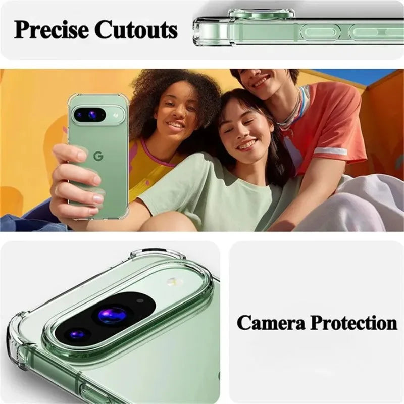 Custodia per Google Pixel 10 9 8 7 6 Pro 9A 8A 7A 6A 5G Custodia protettiva Quattro angoli Antiurto Paraurti Coque Fundas