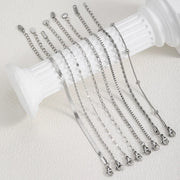 Bracciale a catena da donna color argento bracciali impilabili in acciaio inossidabile - immagine 6