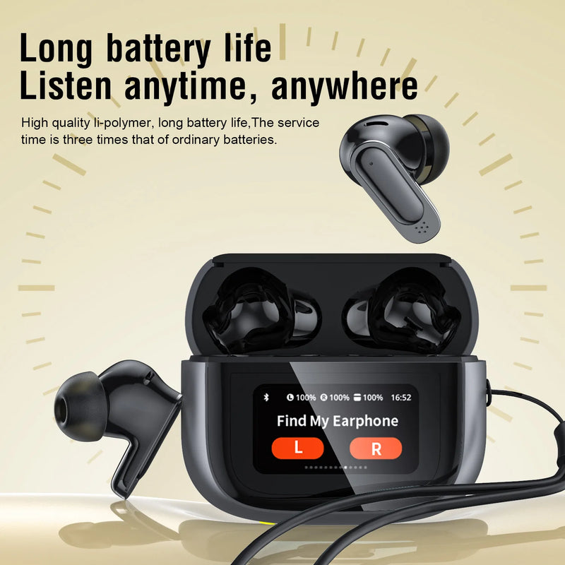 Darkjazz V11 Cuffie touch screen ANC Bluetooth5.4 Auricolari con cancellazione del rumore HiFi Stereo Wireless In-Ear ENC Auricolari con microfono