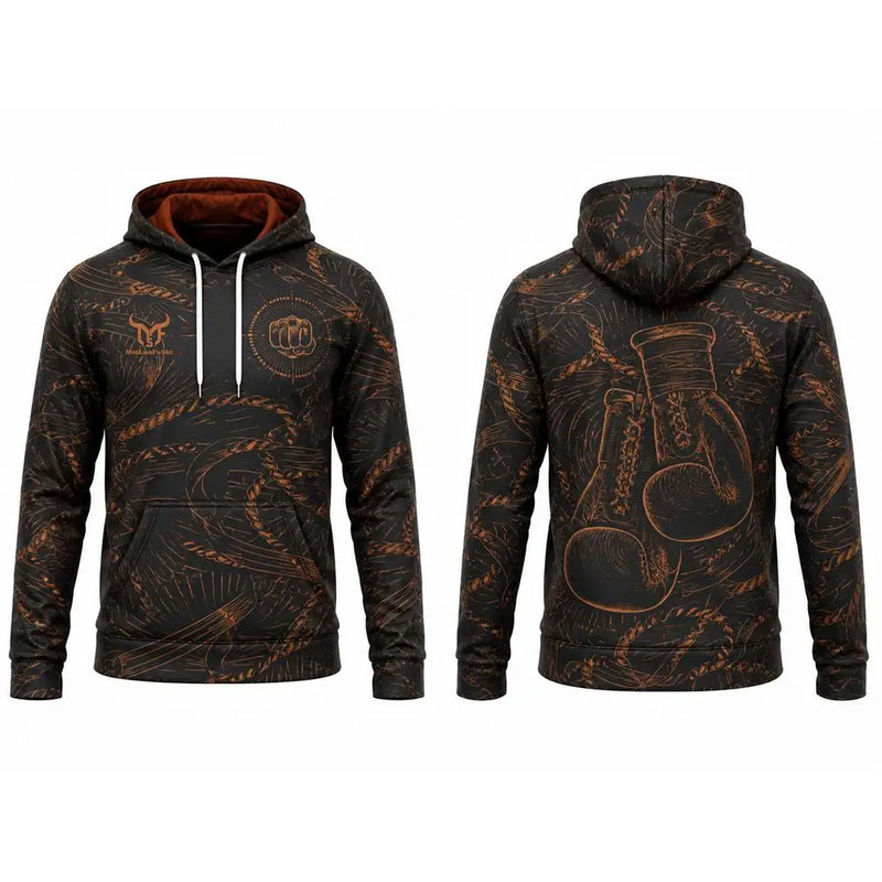 Felpa con Cappuccio da Uomo per MMA e Boxe Grafica Sportiva Combattimento - immagine 10