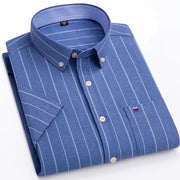 Camicia Oxford da uomo Bamboople – maniche corte, traspirante, casual business, plaid, estate e primavera - Campeda