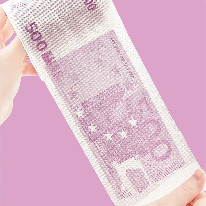 Carta igienica Euro simulata creativa a 2 strati, divertente carta igienica Euro, carta igienica creativa in rotolo, carta igienica per oggetti di scena