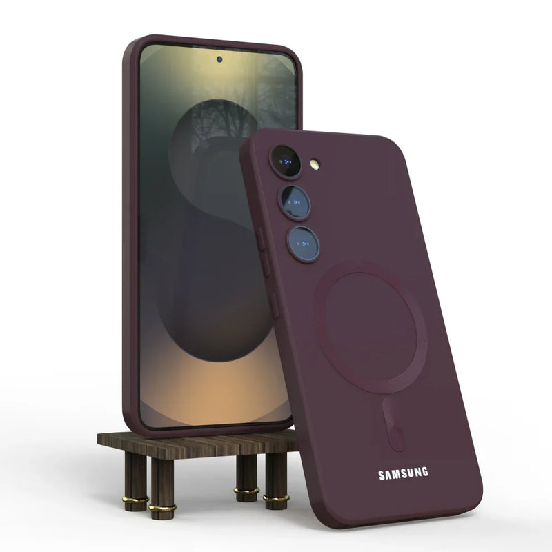 Per Samsung Galaxy S25 Magsafe Custodia S24 S23 S21 FE S22 Plus A56 A55 A54 A36 A35 A16 A15 Morbido Silicone Magnetico Della Copertura Posteriore Del Telefono