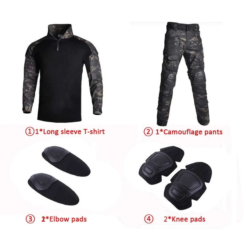 Kit tattici Tute mimetiche da esterno per uomo Uniforme combattimento Pantaloni - immagine 15
