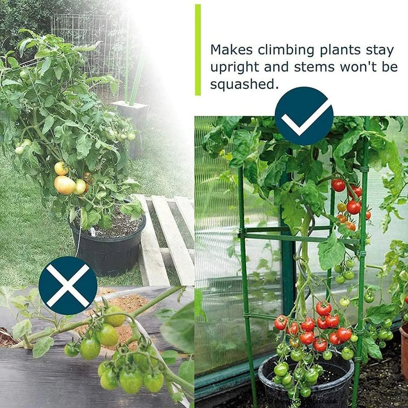 Gabbia per pomodori, fino a 51 pollici di pali per piante griglie per verdure assemblate per piante rampicanti da giardino fiori di verdure
