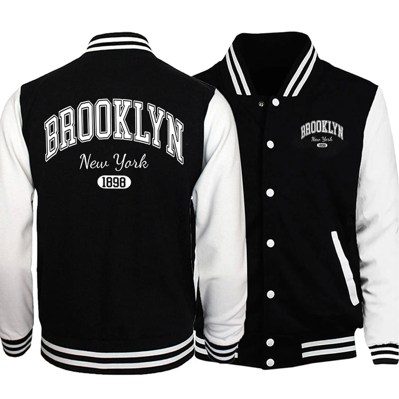 Brooklyn York 1898 City Letter Uomo Giacche Stile Preppy Uniformi da baseball Casual