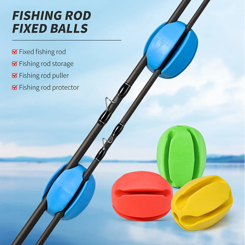 6 pezzi porta canna da pesca in silicone cinghie a sfera 5 fori - immagine 5
