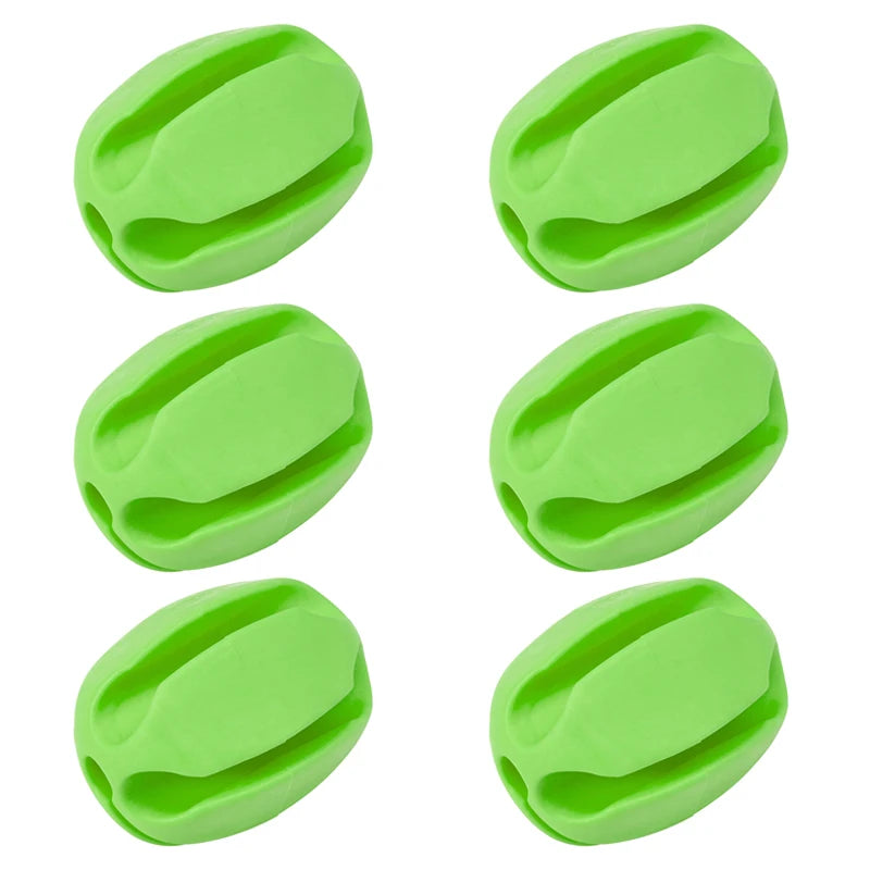 6 pezzi porta canna da pesca in silicone cinghie a sfera 5 fori - Green - immagine 6