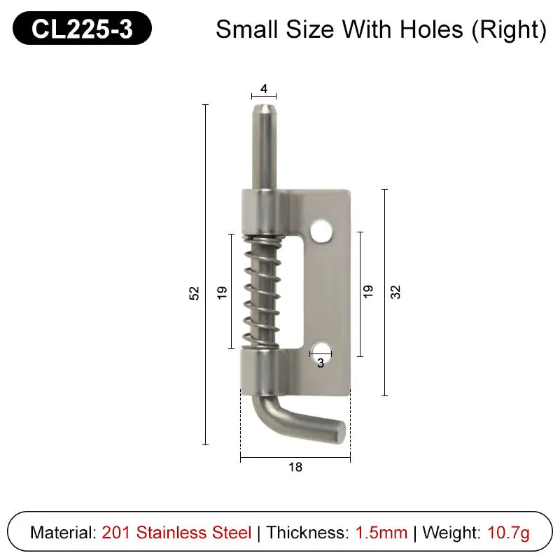 2 Pezzi CL225 Perno a Molla in Acciaio Inox 304 Argento - CL225-3-DK201-RIGHT - immagine 16