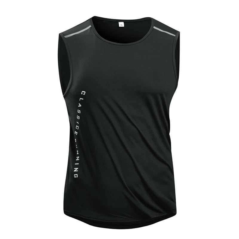 CHRLCK Gilet da corsa uomo Canotta palestra ad asciugatura rapida Fitness Camicia - immagine 2