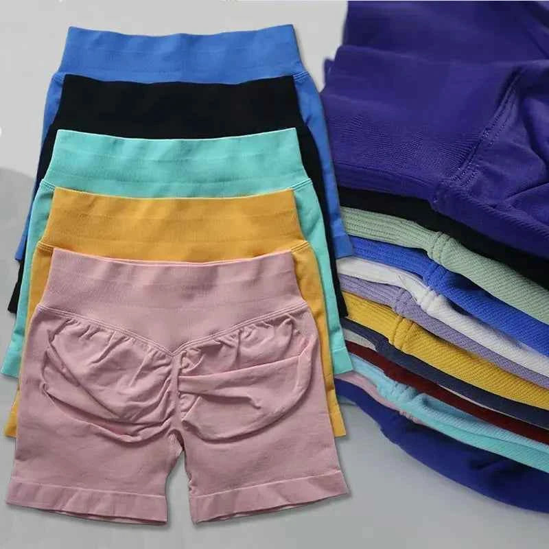Pantaloncini da Yoga per Fitness | Pantaloncini sportivi da donna da 4,5 pollici per corsa ed esercizio, alternativa di qualità ai marchi più famosi, abbigliamento da palestra senza cuciture modellante.