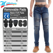 Jeans Moto Donna Protettivi – Pantaloni Motocross con Protezioni Ginocchia, Fianchi e Coccige, Stile Casual Sicurezza Riding - Campeda
