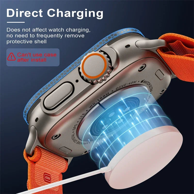 Vetro temperato per Apple Watch Ultra 49mm Telaio in metallo titanio Pellicola antigraffio per accessori protezione schermo serie Ultra 2