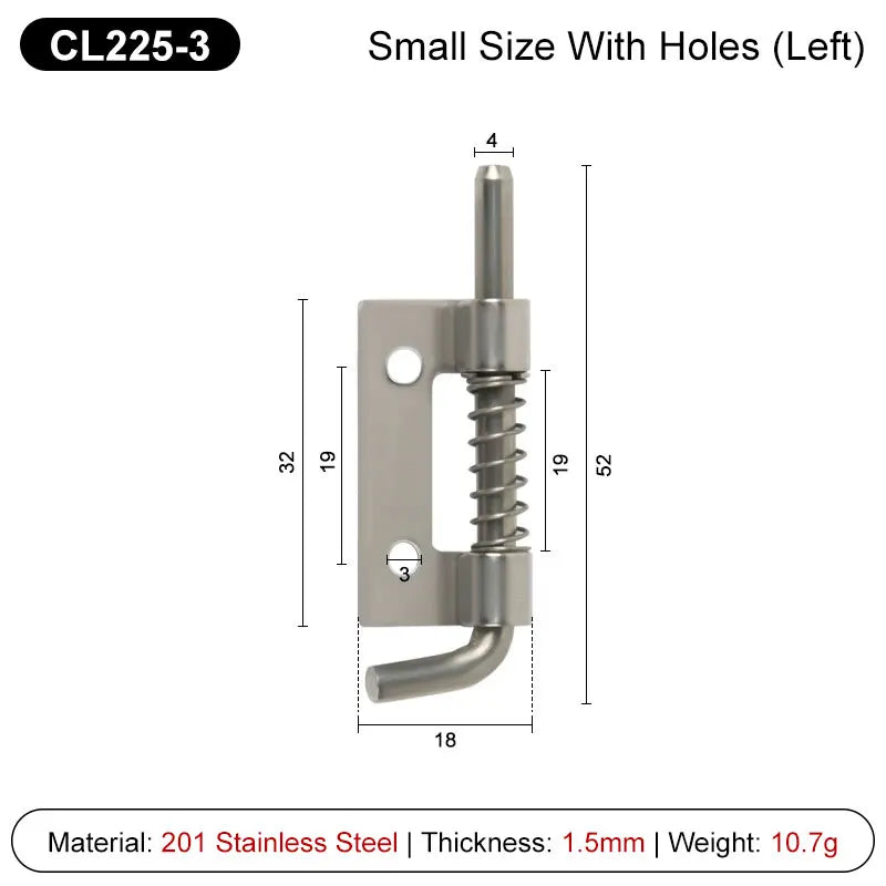 2 Pezzi CL225 Perno a Molla in Acciaio Inox 304 Argento - CL225-3-DK201-LEFT - immagine 15