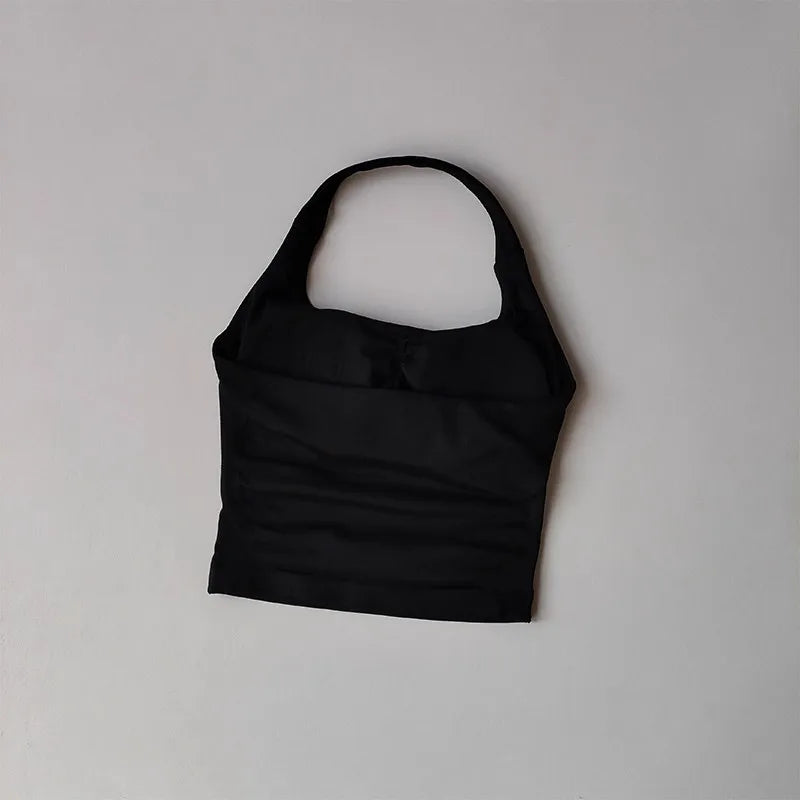 Gilet da yoga con scollo all'americana sport corsa antiurto - Black S
