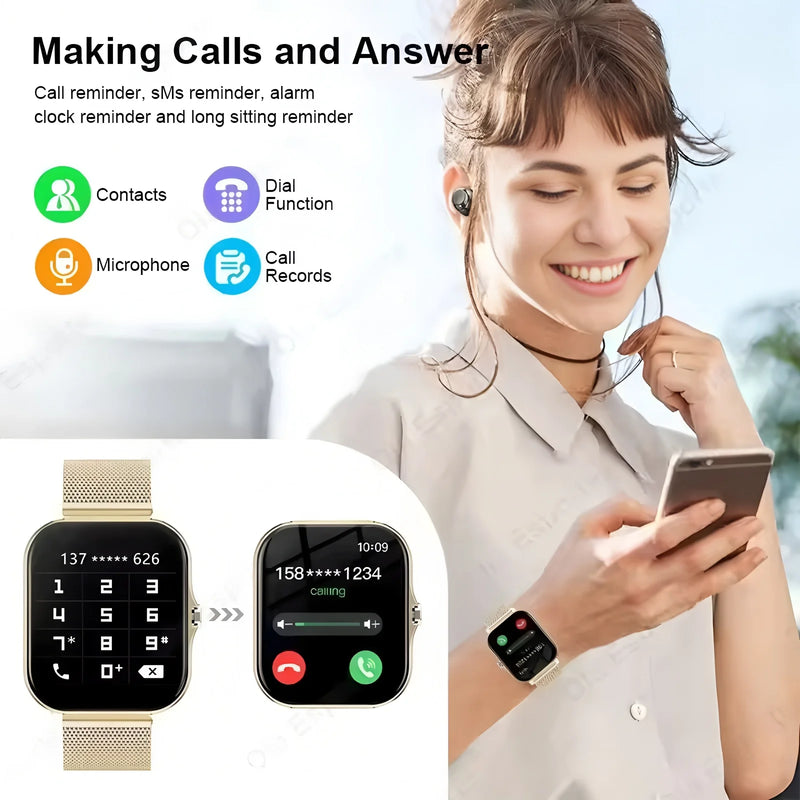 Nuovo SmartWatch Uomo Donna 2.02 Amoled BT Chiamata GPS Tracker NFC Sport Impermeabile Frequenza cardiaca Smart Watch Fitness Tracker