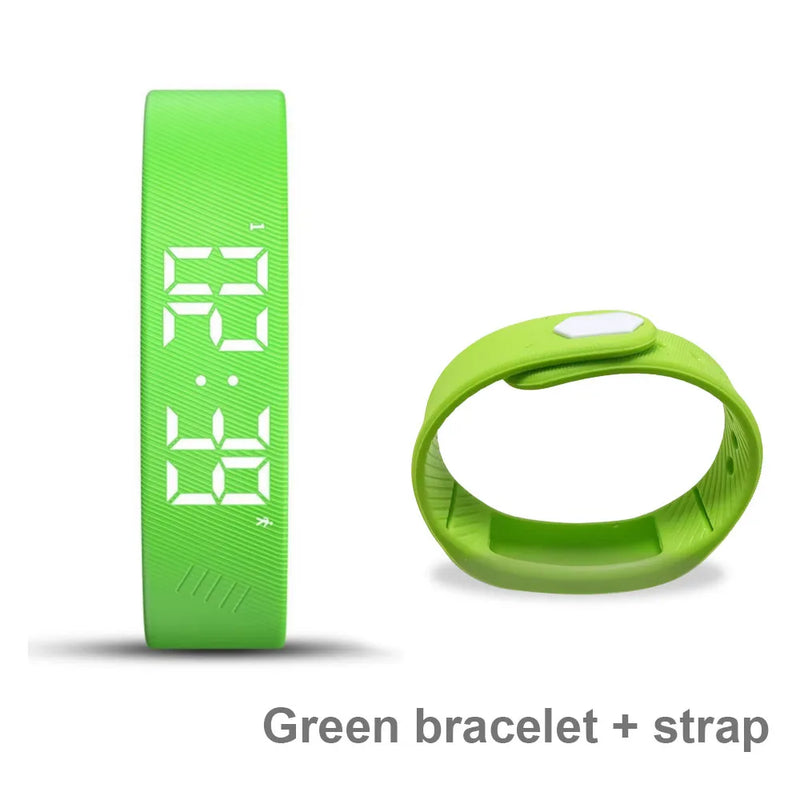 Smartband LED Fitness – Braccialetto Contapassi Impermeabile con Sveglia a Vibrazione