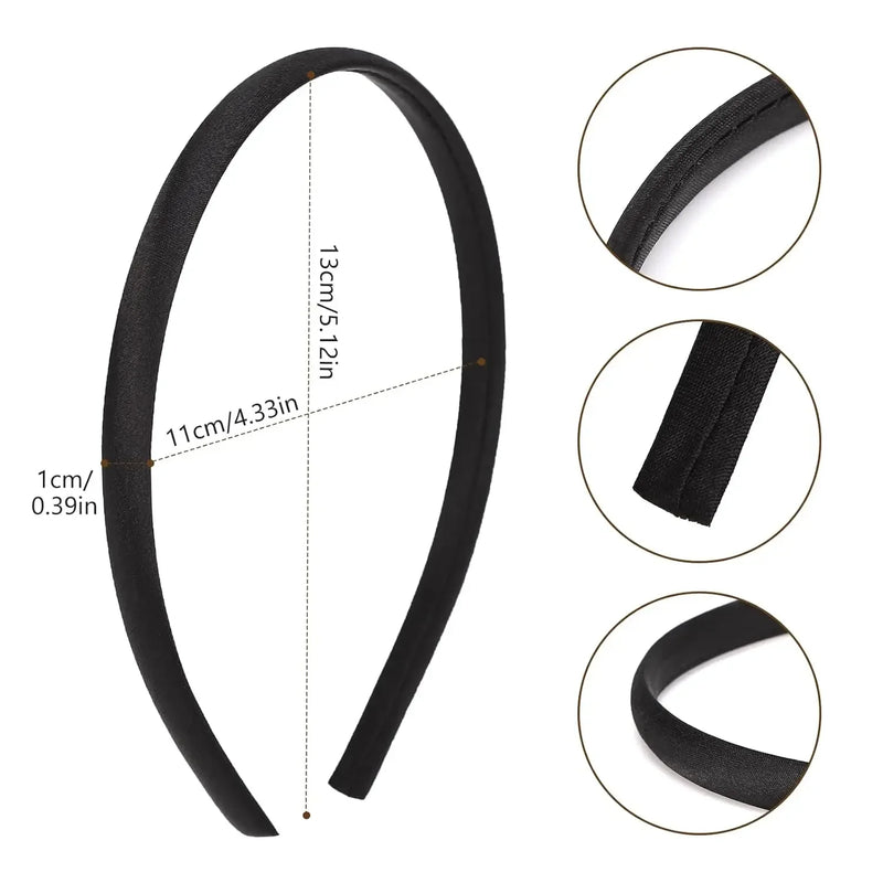 50 pezzi Fasce per capelli in raso di plastica 1 cm Donna Fascia - immagine 4