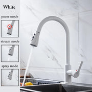 Rubinetto da cucina nero Estraibile Lavello Miscelatore per spruzzatore a flusso - immagine 14