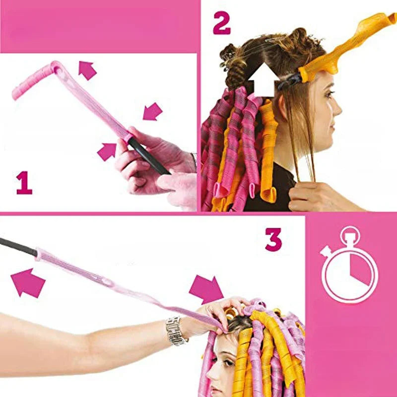 18 pz/set A Spirale Bigodini Senza Calore Non Danneggiante Onda Formers FAI DA TE Bigodini Capelli Bigodino Set di Strumenti Per Lo Styling Accessori Per Capelli