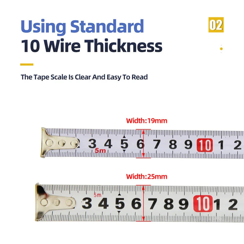2M 3M 5M Misura di nastro Righello di misurazione in acciaio metrico Strumento di misurazione della distanza Misuratore di righello Lunghezza nastro in acciaio Strumenti di misurazione del metallo