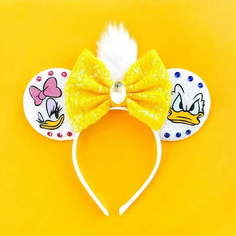 Disney Pink Daisy Duck Bow Fasce per capelli Paillettes viola Fascia orecchie di - immagine 7