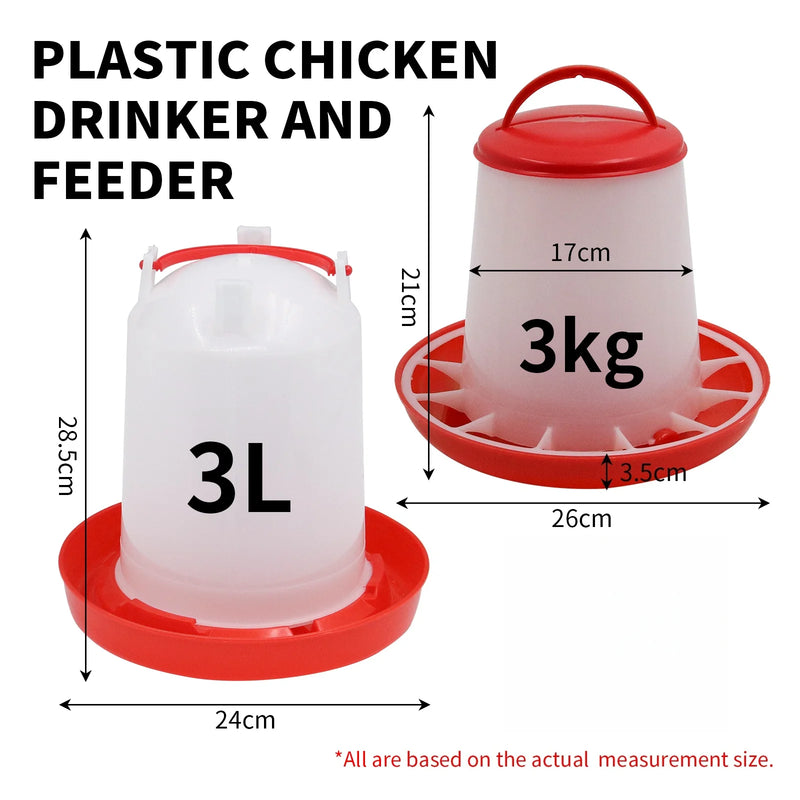 Dispenser Automatico 3kg+3L per Cibo e Acqua Polli Uccelli - immagine 8