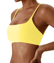 Reggiseno sportivo incrociato sul retro in tessuto super morbido fitness top - yellow S - immagine 22