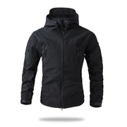 giacca tattica Soft Shell da uomo in pile invernale con cappuccio cappotto caccia - immagine 4