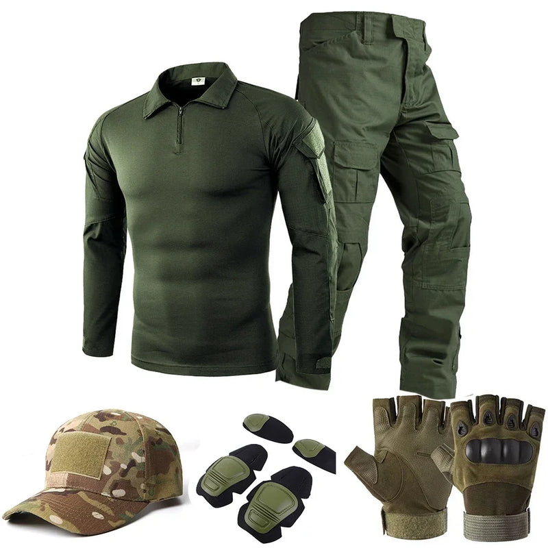 Abiti uniformi tattici Milit Tuta mimetica da esterno Camicie caccia Pantaloni - immagine 2